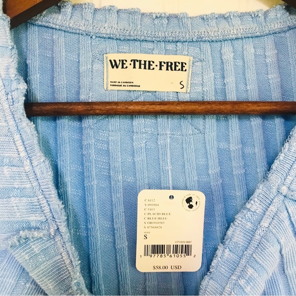 WE THE FREE Meant To Be Ribbed Cropped Short Sleeve‎ Tee Top Size Small New - Picture 5 of 6
